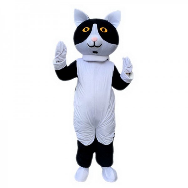 Black White Cat Mascot Costume