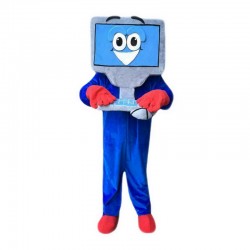 Blue Computer Mascot Costume