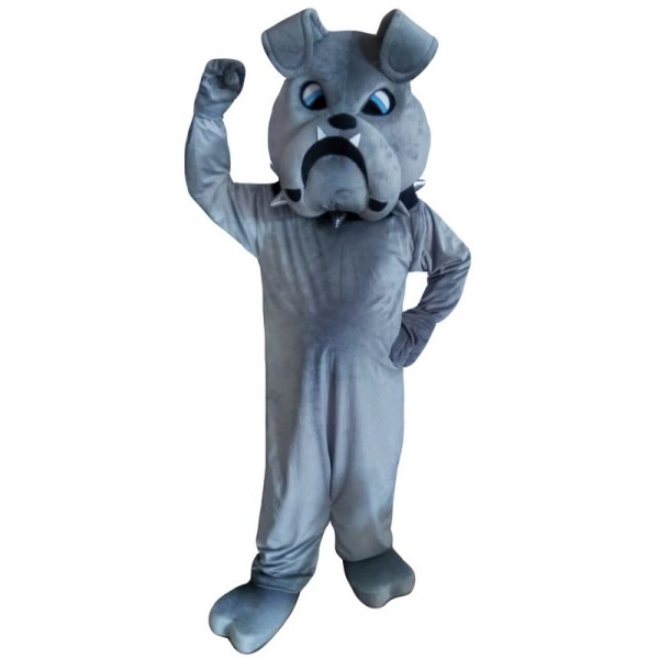 Grey Bulldog Mascot Costume