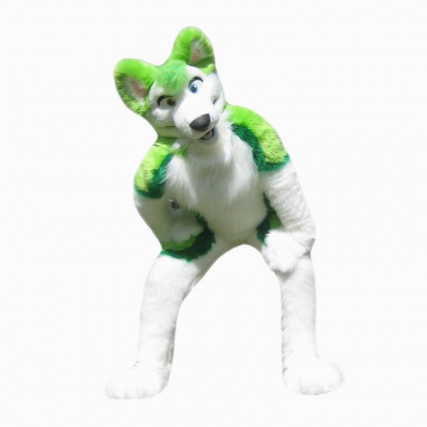 High Quality Plush material Green Wolf Mascot Costume