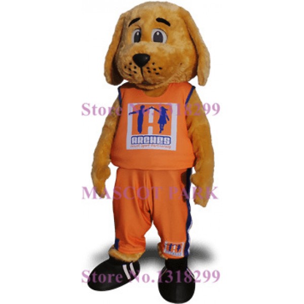 vigorous orange sporty dog puppy Mascot Costume
