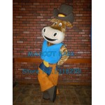 New Dairy Cow Cowboy Mascot Costume