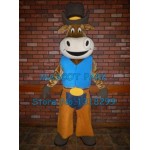 New Dairy Cow Cowboy Mascot Costume