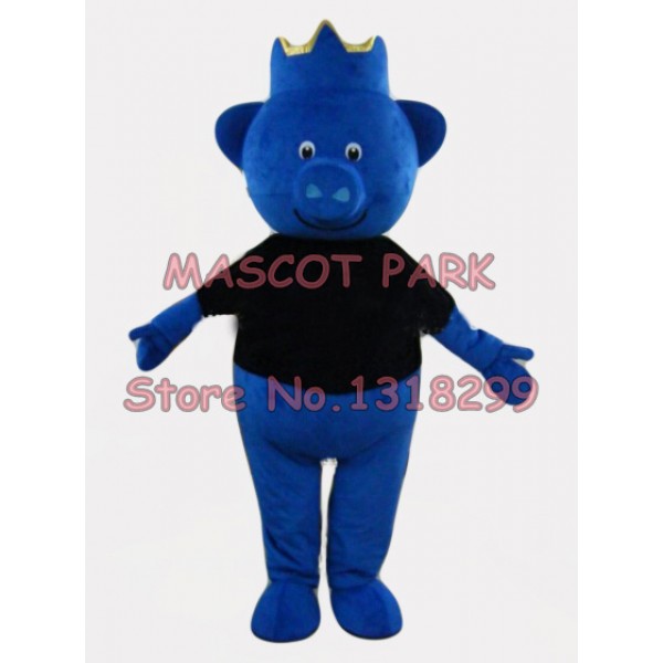 customized blue king pig Mascot Costume
