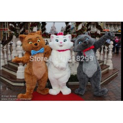 white / brown cat Mascot Costume