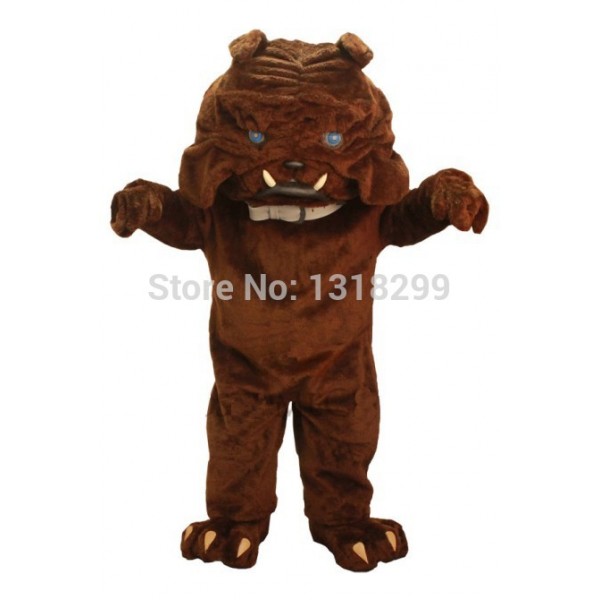 Blue Eye Brown Bulldog Mascot Costume