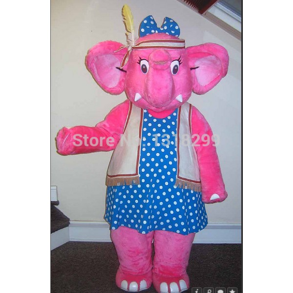 Haven's Anxious as red indian elephant Mascot Costume