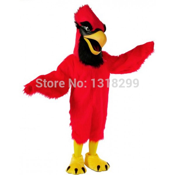 Red plush Cardinal Mascot Costume