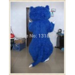 Brushy Blue Cat Mascot Costume