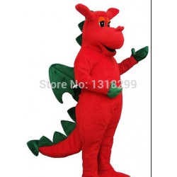 red dinosaur dragon Mascot Costume