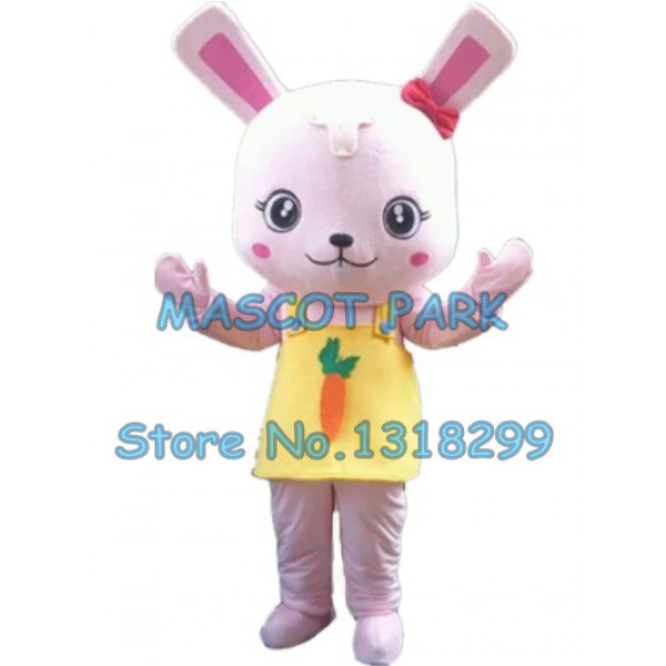 pink rabbit Mascot Costume