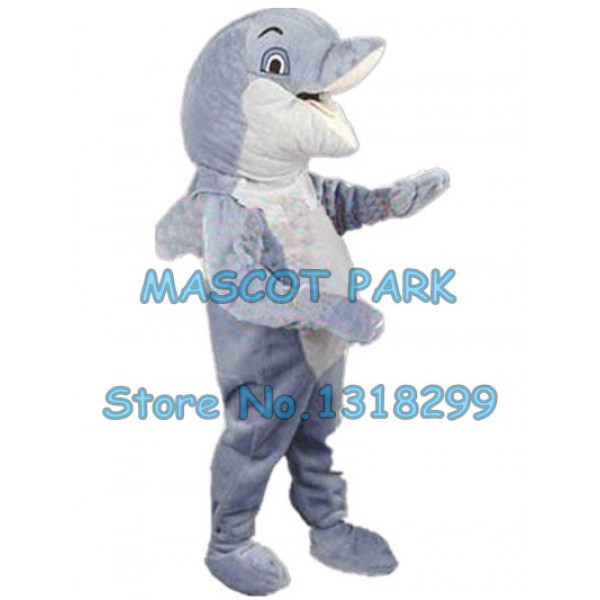 grey dolphin Mascot Costume