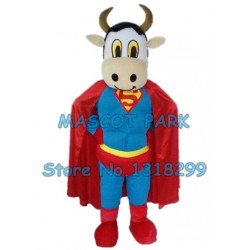 milk cow superman Mascot Costume