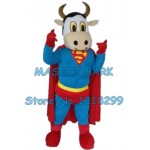 milk cow superman Mascot Costume