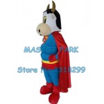 milk cow superman Mascot Costume