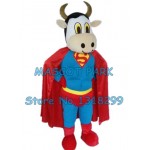 milk cow superman Mascot Costume