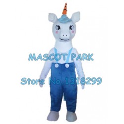 white unicorn Mascot Costume