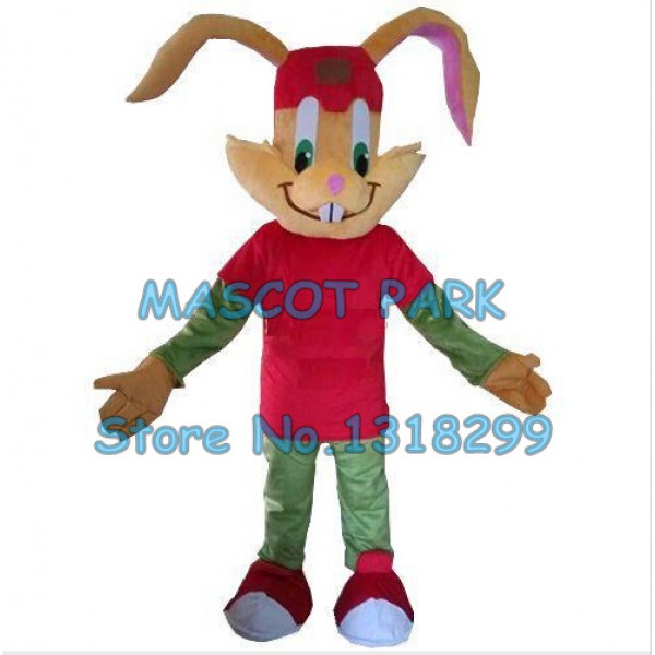red rabbit Mascot Costume red bunny