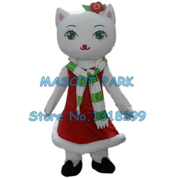 cute cat Mascot Costume red cat