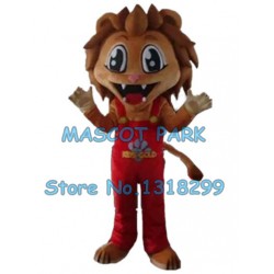 cartoon lion Mascot Costume red