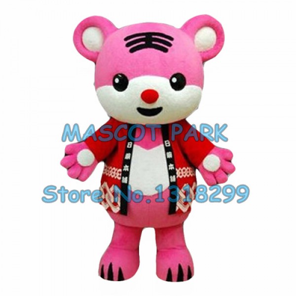 pink tiger Mascot Costume