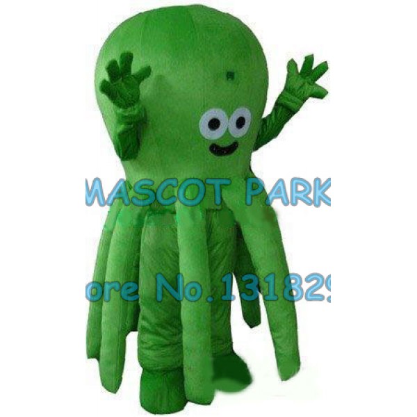 green octopus Mascot Costume