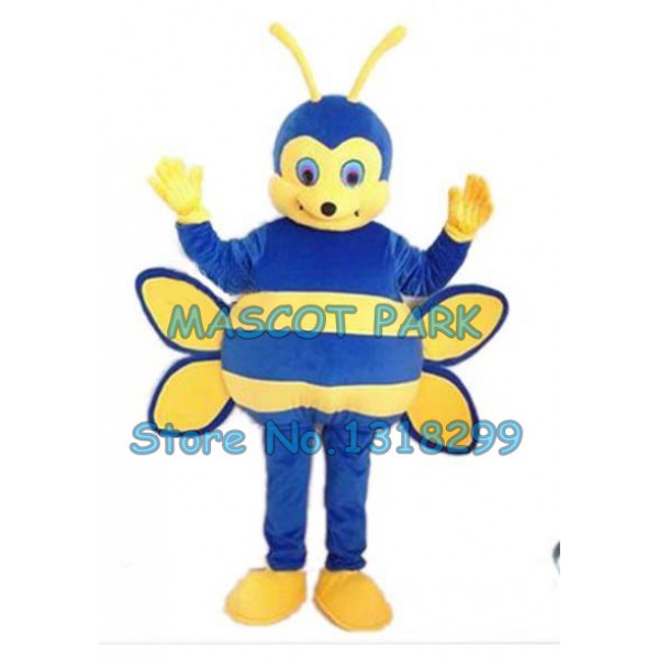 blue bee Mascot Costume