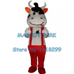 red cow Mascot Costume dairy milk cow mascot