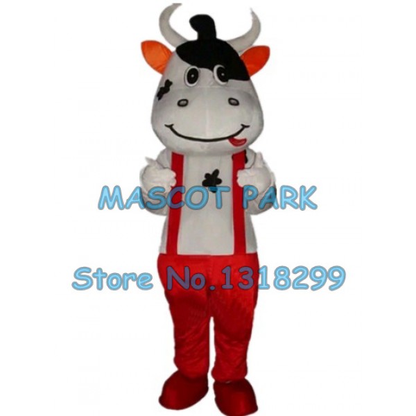 red cow Mascot Costume dairy milk cow mascot