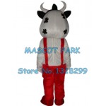 red cow Mascot Costume dairy milk cow mascot
