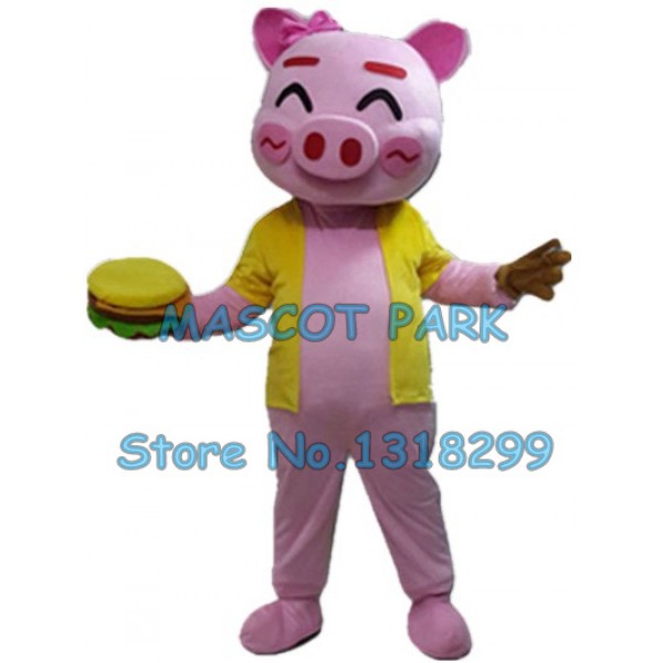 pink bear Mascot Costume