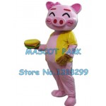pink bear Mascot Costume