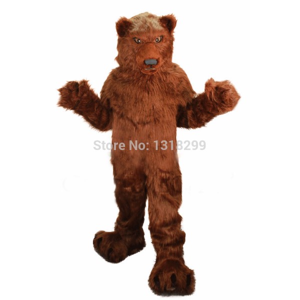 Plush Grizzly Bear Mascot Costume