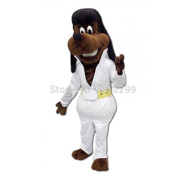 White Coat Brown Dog Mascot Costume