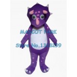 cute little purple dino dinosaur Mascot Costume
