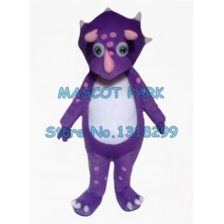 cute little purple dino dinosaur Mascot Costume