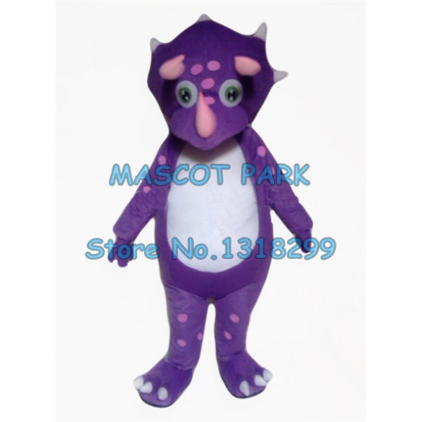 cute little purple dino dinosaur Mascot Costume