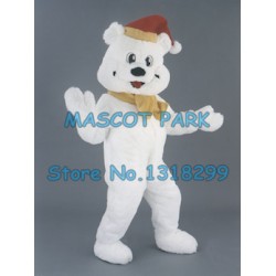 Holiday White Bear Mascot Costume
