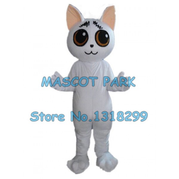 white cat Mascot Costume