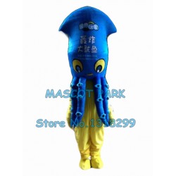 blue octopus Mascot Costume