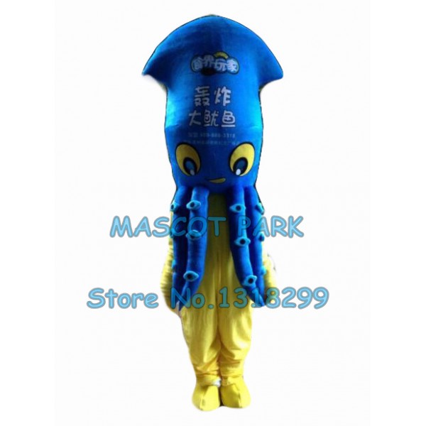 blue octopus Mascot Costume
