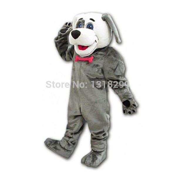 plush Grey Dog Mascot Costume