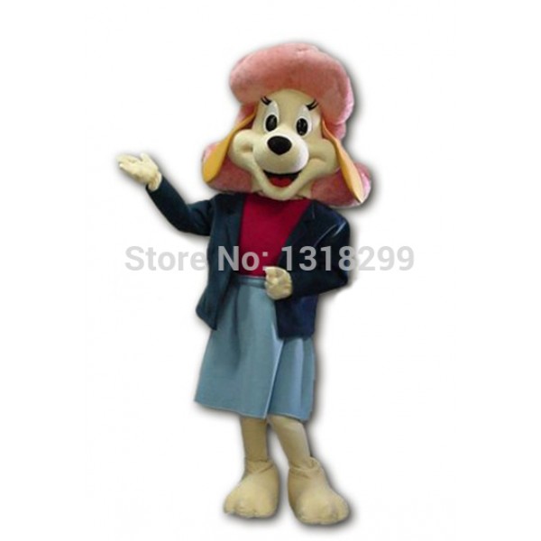 Pink Hat FIFI Dog Mascot Costume Pink Hat FIFI Dog Mascot Costume
