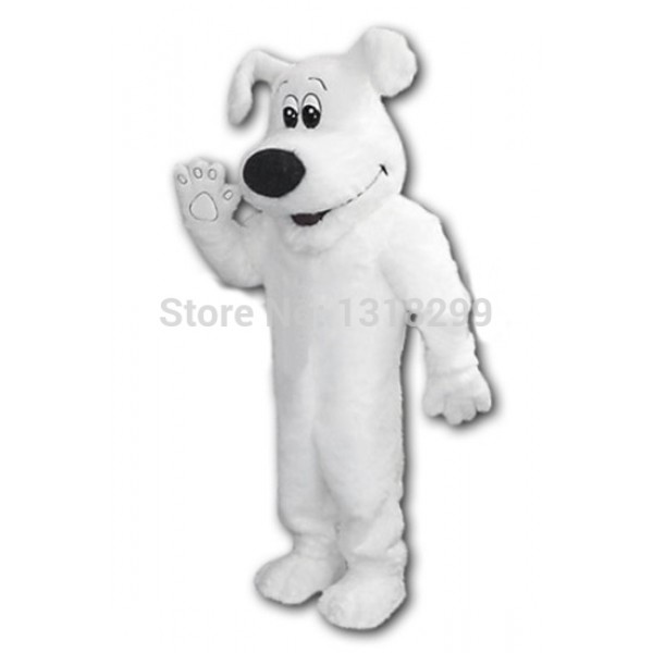 Big White Dog Mascot Costume