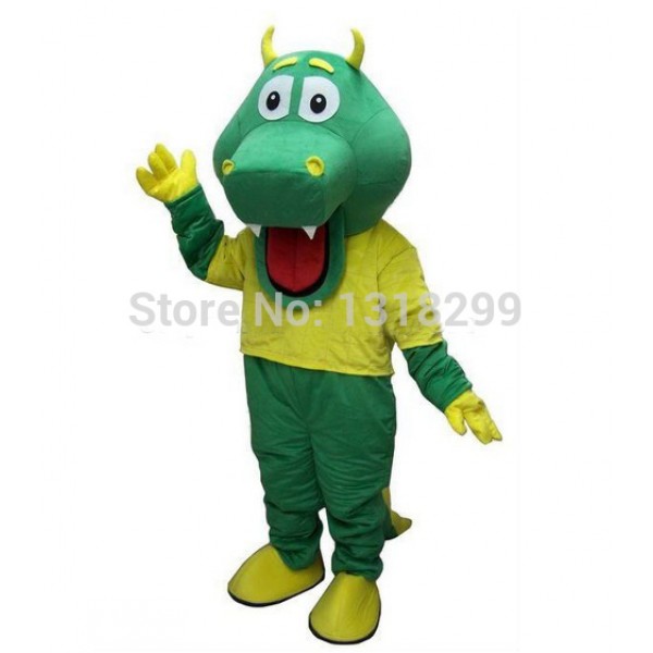 Green Dragon Dinosaur Mascot Costume