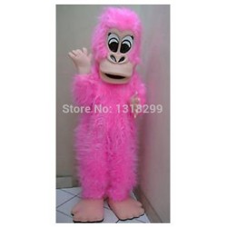 Pink Gorilla Mascot Costume