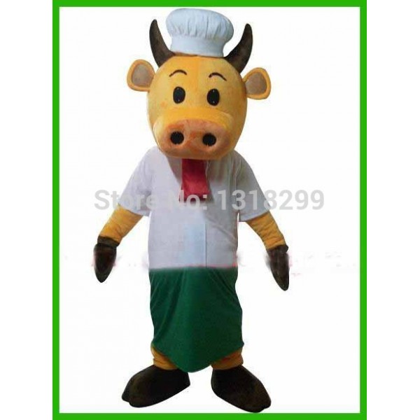 Cow Cook chef Mascot Costume