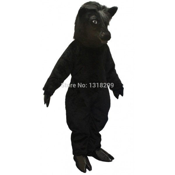 Black Mustang Horse Mascot Costume