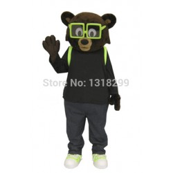 Glasses Bear Mascot Costume
