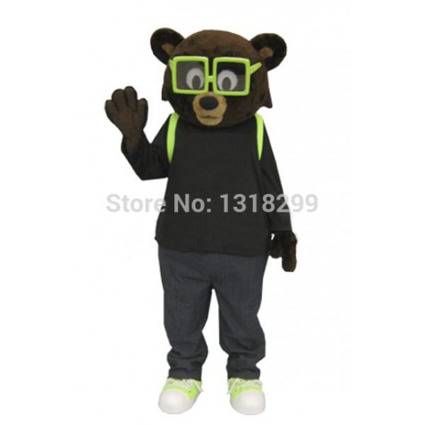 Glasses Bear Mascot Costume